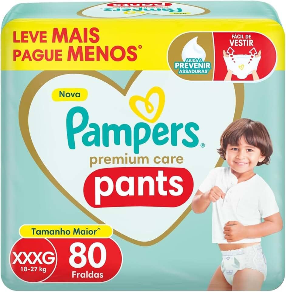 Fralda Pampers Premium Care Pants Tamanho XXXG 80 Unidades