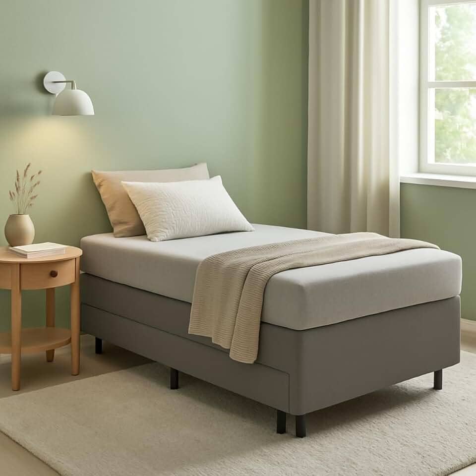 Cama Solteiro Box 188x88 Luxo Suede Com Cama Auxiliar Retrátil Duquesa Cinza