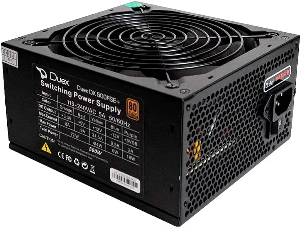 Fonte de Alimentação Duex DX-500FSE+ 500W 80 Plus Bronze PFC Ativo com cabo