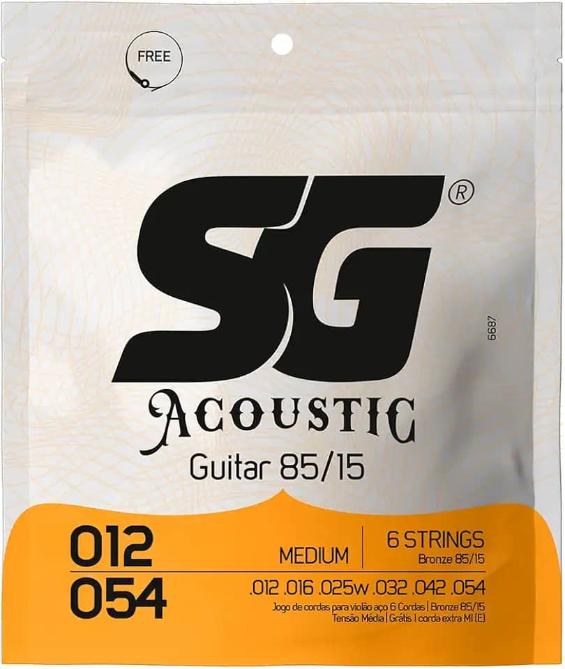 Encordoamento 012 SG Aço Bronze 85 15 para Violão
