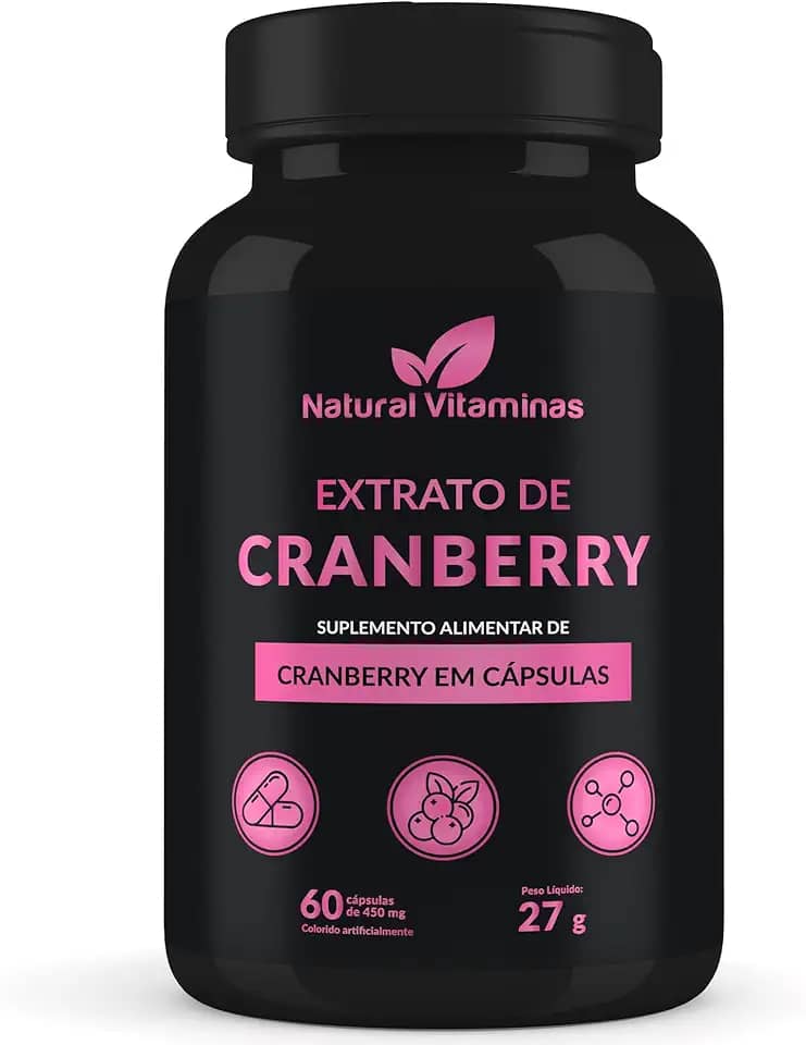 Extrato de Cranberry- 1 Pote com 60 Cápsulas de 450mg