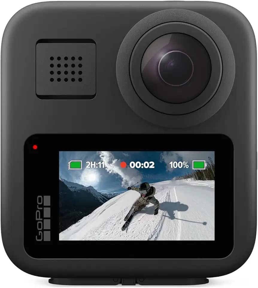 GoPro MAX - Câmera de Ação 360° à Prova d'água, Vídeo 360 5.6K, Reenquadramento 4K, Foto 360, GPS, Live 1080p, Max HyperSmooth, TimeWarp, Trava de horizonte, Capturas com bastão invisível