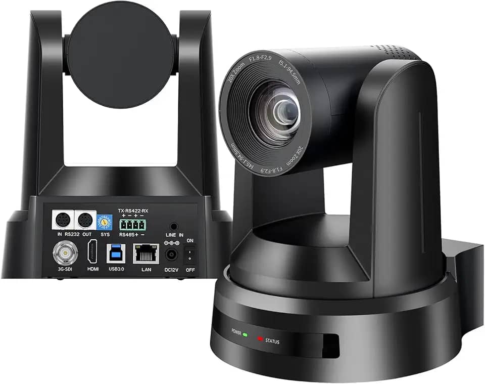 Câmera NDI PTZ, HDMI 20X USB3.0 3G-SDI IP Live Streaming, Câmera de Videoconferência 1080P para Eventos Educacionais de Adoração em Igrejas（Enviado do Brasil, sem impostos adicionais）