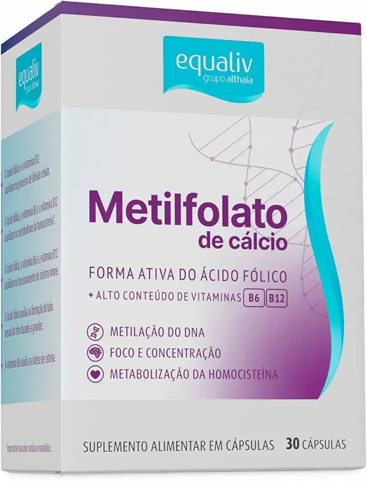 EQUALIV Metilfolato de Cálcio - Suplemento Alimentar - Vegano, Zero Açúcar, Glúten e Lactose