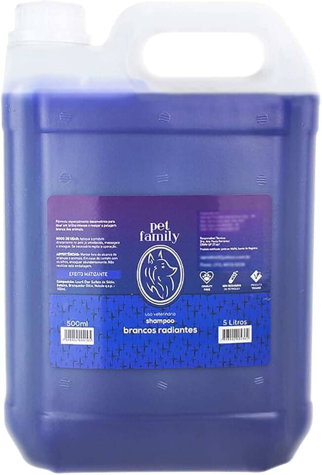 Shampoo Pet Branqueador Para Cães E Gatos Profissional 5L