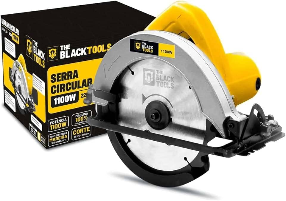 Serra Circular Profissional The Black Tools Btc1000 7.1/4 Pol. 185mm 1100w 50hz/60hz Com Disco Madeira