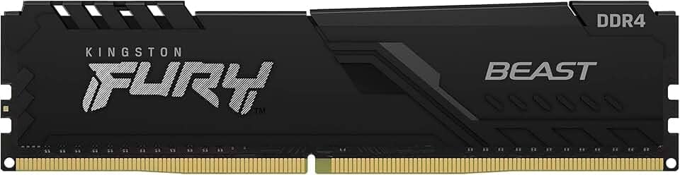 KF432C16BB/16 - Memória de 16GB DIMM DDR4 3200Mhz FURY Beast 1,35V 1Rx8 288 pinos para desktop/gamers, Preto