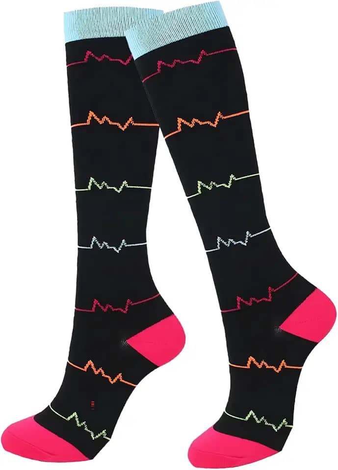 J COLOUR Meias de compressão Altas De Compressão Para Aliviar A Dor E A Fadiga