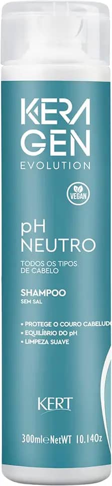 Keraton, Shampoo para cabelos, Para todos os tipos de cabelos, PH Neutro, Evolution, Keragen, 300ml, Verde