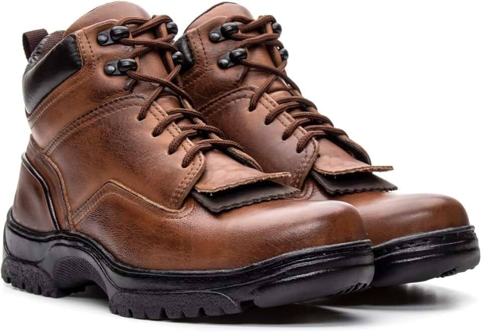 Coturno Bota Masculina Couro Legitimo Country Classico Resistente Caramelo 4400