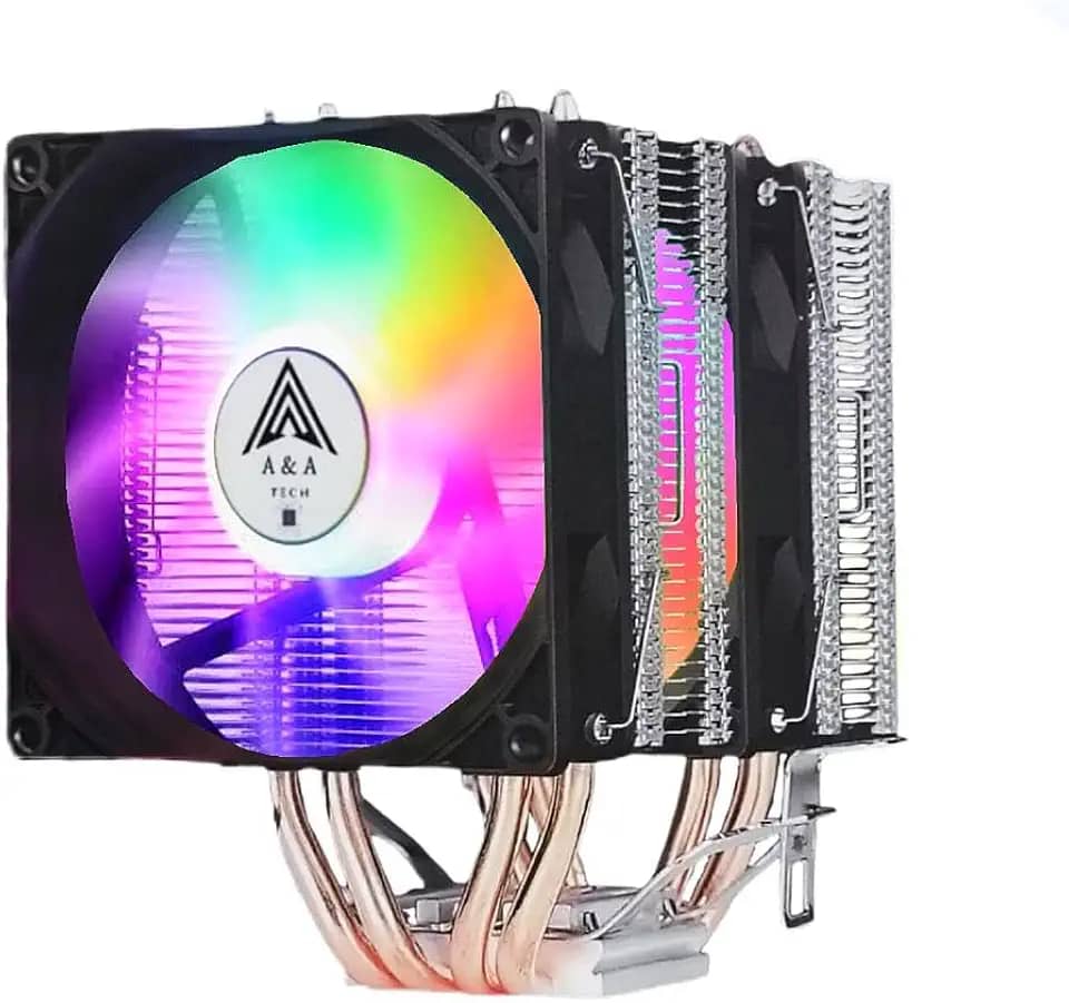 AIR COOLER CPU ARGB 4 HEATPIPES 2 FANS DA420 - A&ATECH