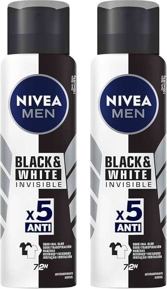 Kit NIVEA Desodorante Aerosol Men Black&White Invisible - 2 unidades