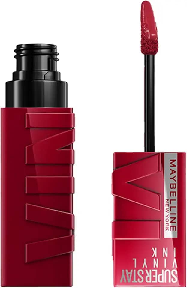 Maybelline NY SuperStay Vinyl Ink Batom Líquido, Longa Duração, Acabamento Vinil Espelhado e Efeito Gloss, Brilho Instantâneo, Conforto para os Lábios, Fórmula Vegana, Cor Royal 4,2ml