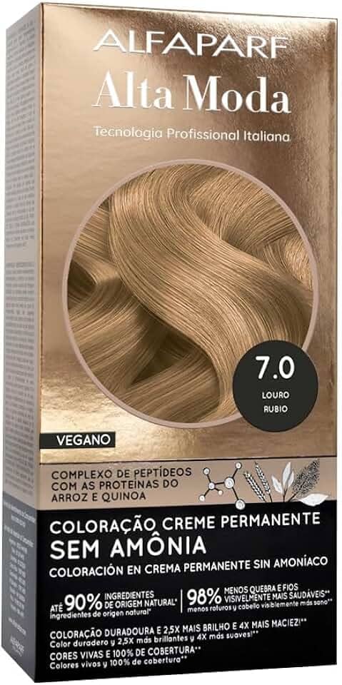Coloração Permanente Alfaparf Alta Moda Sem Amônia 7.0 Louro
