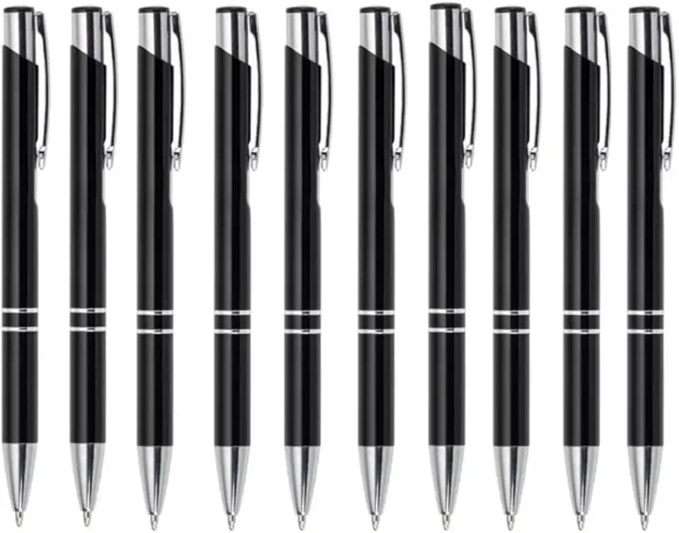Caneta Metal Sofisticada Escritórios E Empresas kit Com 10 (Preto)