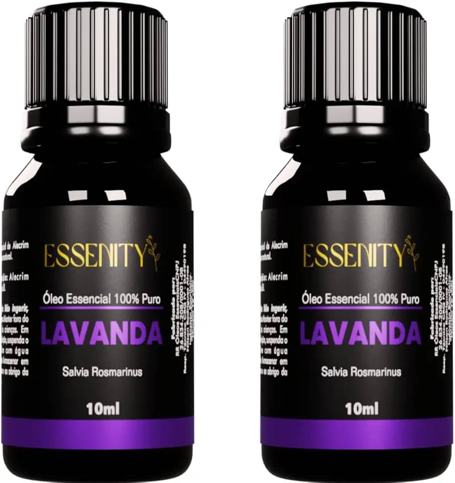 2 Unidades Óleo Essencial de Lavanda 100% Puro 10ml - Alívio do Estresse e Ansiedade, Calmante Natural, Perfeito para Aromaterapia, Massagem - Vegano, Cruelty-Free, Ideal para Difusores e Cuidado da Pele - ESSENITY (2 Unidades, Lavanda)