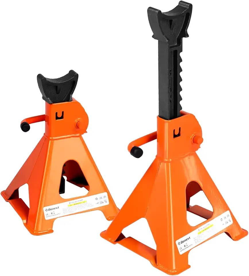 Donext Macaco com capacidade de 3 toneladas (2,9 kg) de aço, 1 par de suportes de elevação laranja ajustáveis