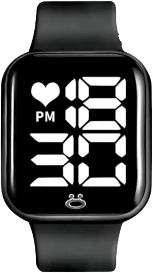 Relogio Digital Masculino Display LED Quadrado Silicone Preto Leve Data Hora Simples Uso Presente Casual Elegante