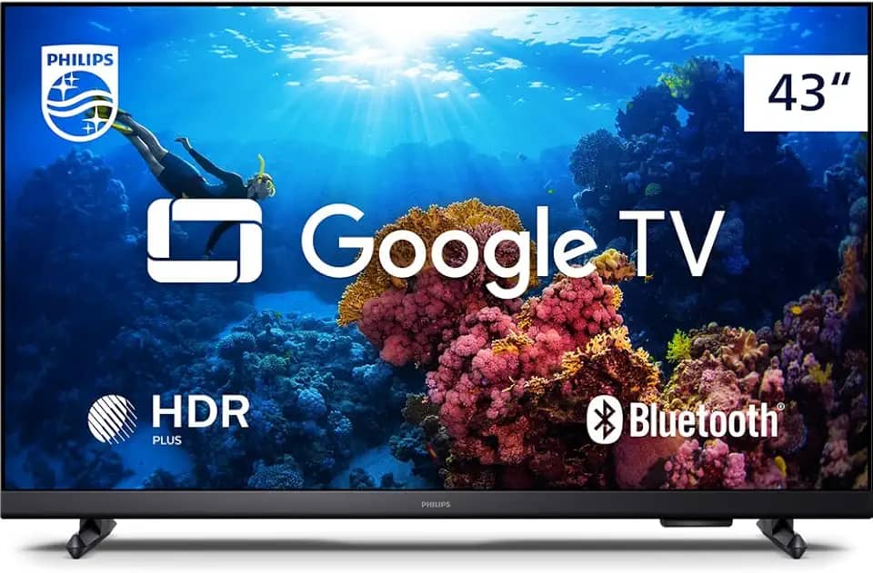 Smart TV Philips 43' Full HD 43PFG6918/78, Google TV, Comando de Voz, HDR, 3 HDMI, Wifi 5G, Bluetooth