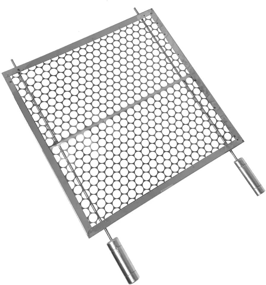 Grelha Moeda Inox Reforçada para Churrasqueira – Aço Inoxidável Resistente e Fácil de Limpar (45x50)