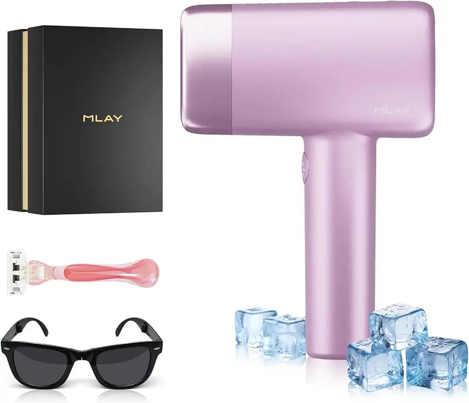 Depilador a Laser IPL MLAY T14, Dispositivo de Depilação Caseira com Resfriamento e Cabeca Replaceable, Aprovado pela ANVISA, 1,5 Milhão de Flashs, 1 Ano de Garantia
