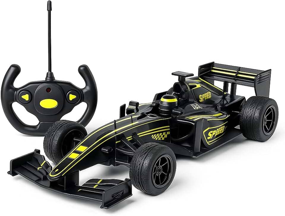 Carrinho Controle Remoto Recarregável Fórmula 1, 4 Funções, Luz, Bateria USB, Brinquedo Infantil