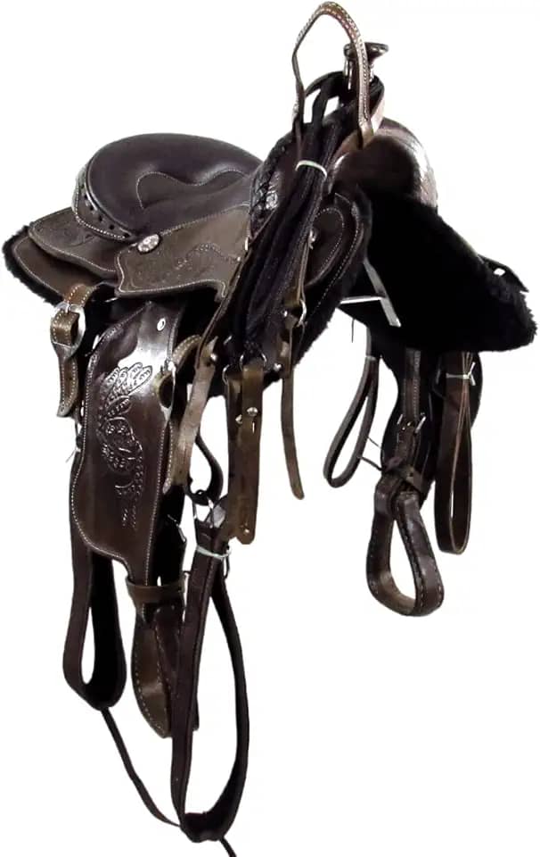 Sela de Cavalo Americana Quarto de Milha Tradicional Marrom 16 Polegadas