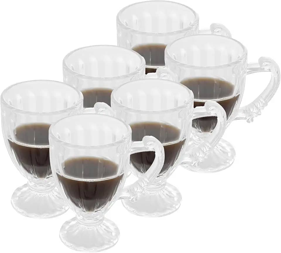 LYOR - Conjunto 6 Xícaras de Café de Cristal Imperial 100ml - Ideal para Café Expresso