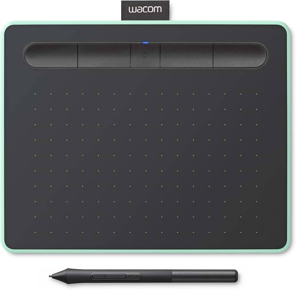 Mesa Digitalizadora Wacom Bluetooth Pequena Intuos Criativa - CTL4100WLE0, Verde e Preta, Pequeno
