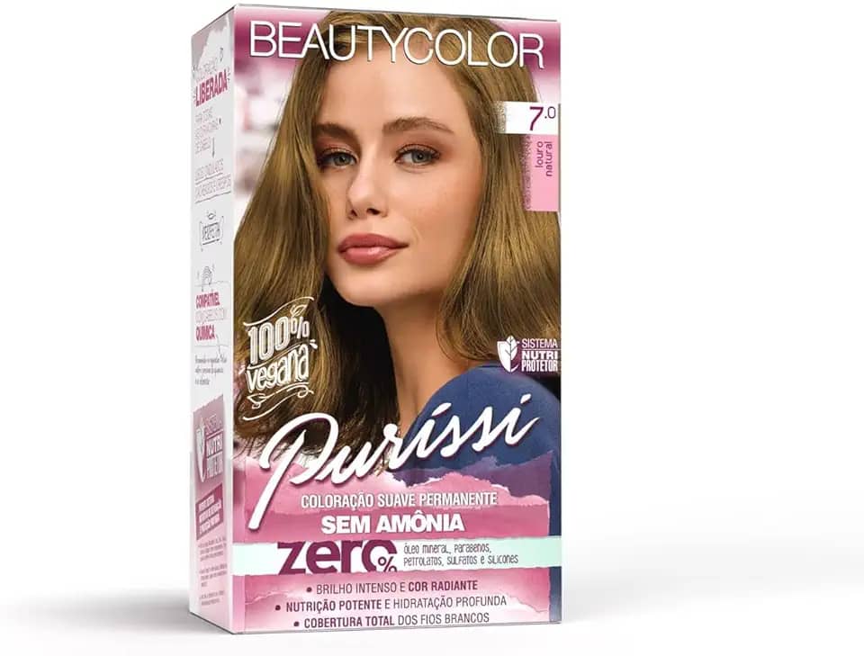 Coloração Kit BEAUTYCOLOR Puríssi Sem Amônia - 7.0 Louro Natural