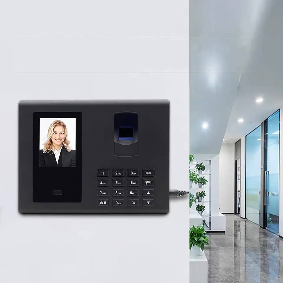 Relógio de Ponto, Máquina de Presença com Face, Cartão e Impressão Digital para Funcionários de Pequenas Empresas, Máquina de Entrada e Saída de Funcionários, Relógio de Ponto de Presença