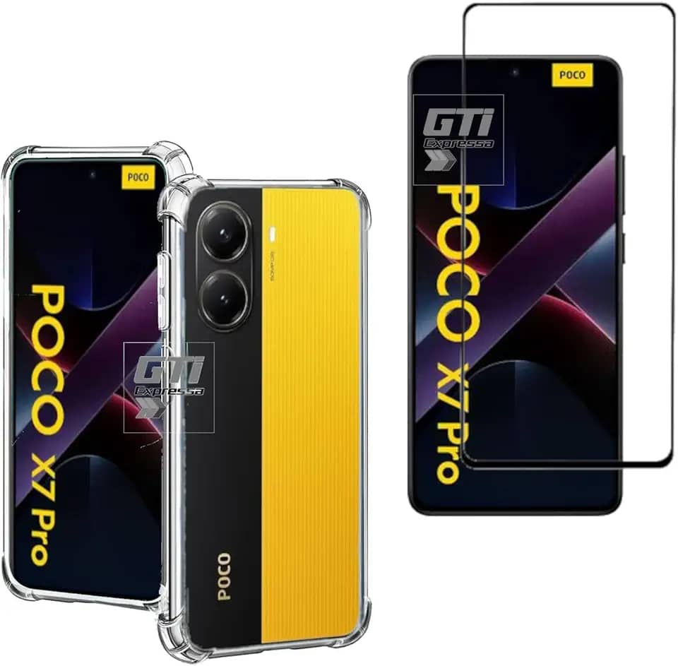 Kit Capa Anti Impacto e Película Para Xiaomi Poco X7 Pro