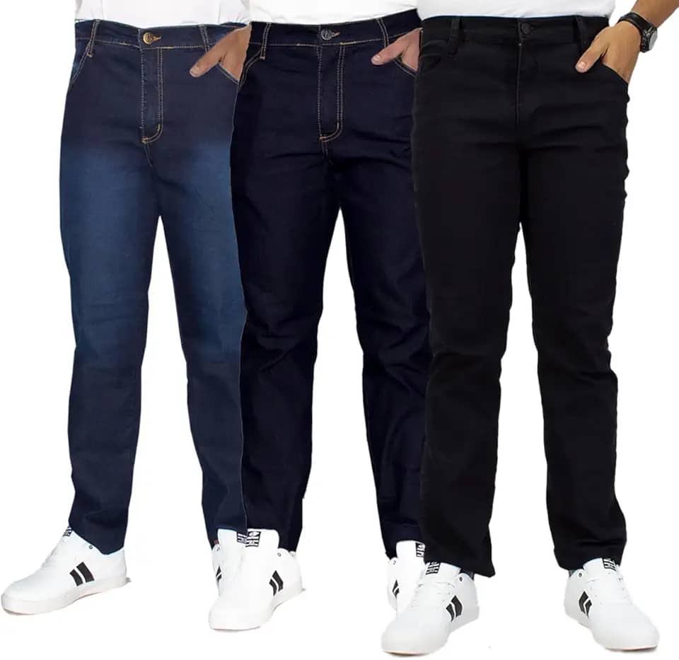 Kit 3 Calças Jeans Masculinas Tradicionais