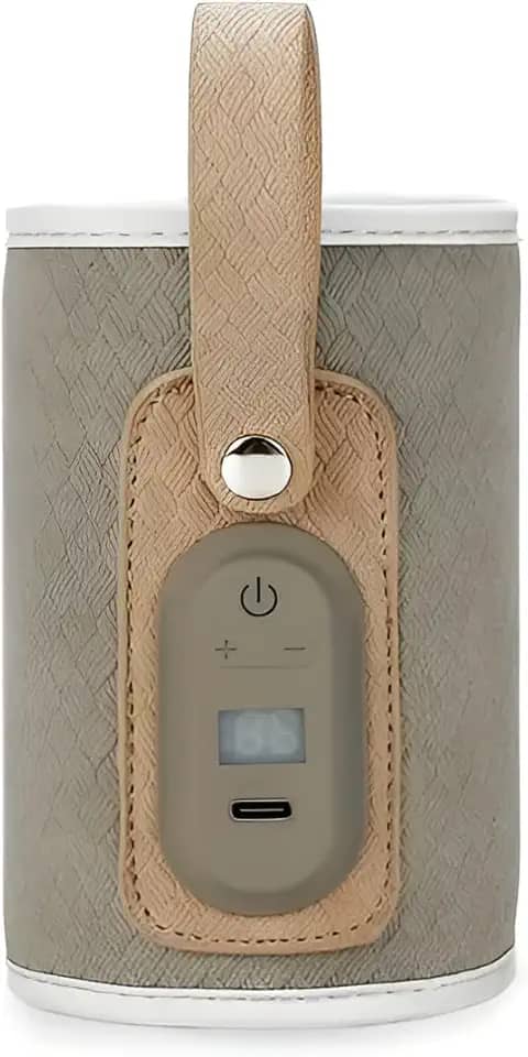 Aquecedor portátil de mamadeiras para bebês, aquecedor portátil de mamadeiras para viagem, mantém o leite e a comida do seu bebê aquecidos facilmente /1115 (Size : Grey)