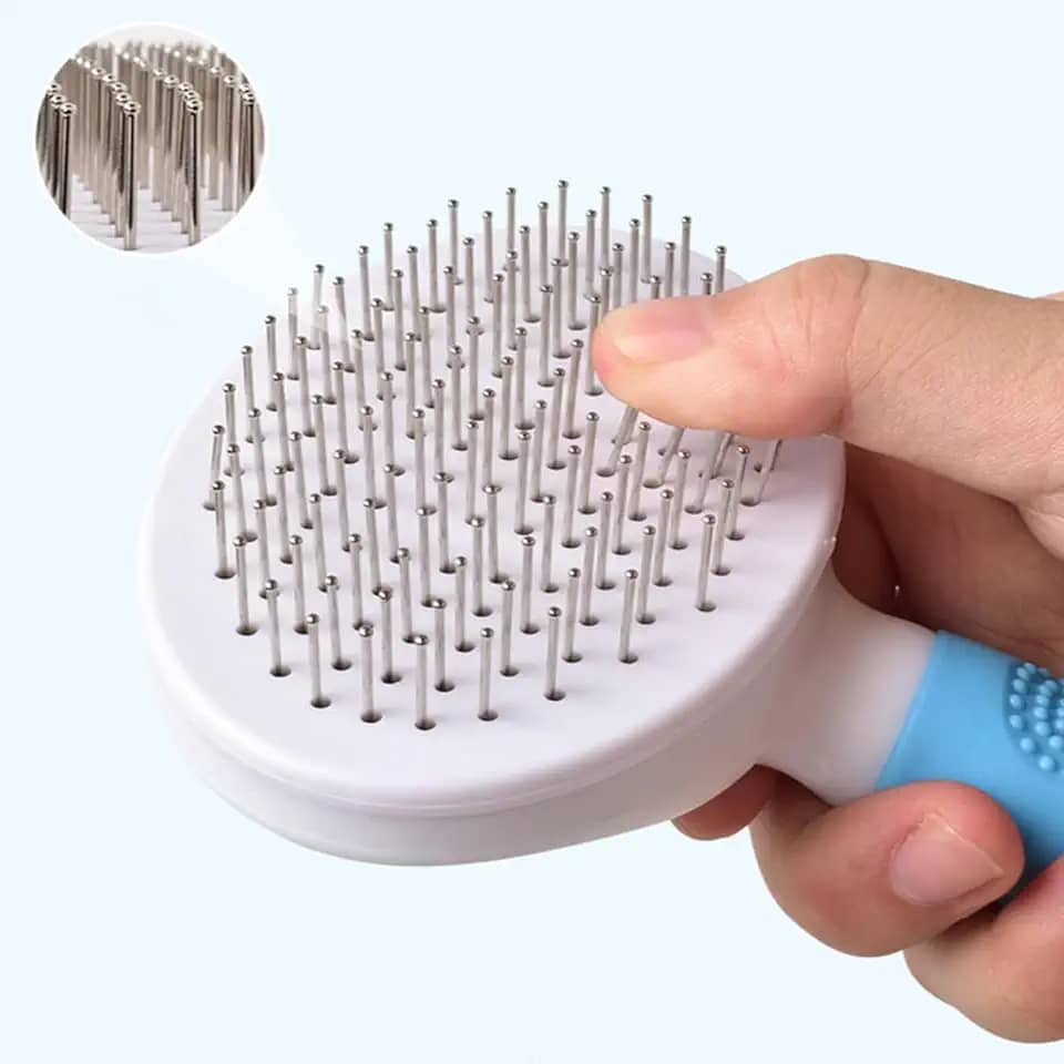 Rasqueadeira Limpa Fácil Escova Tira Pelos Pet, scova para gatos, escovas de limpeza autolimpantes para queda e cuidados removem soltos (Rosa) 22cm x 10cm