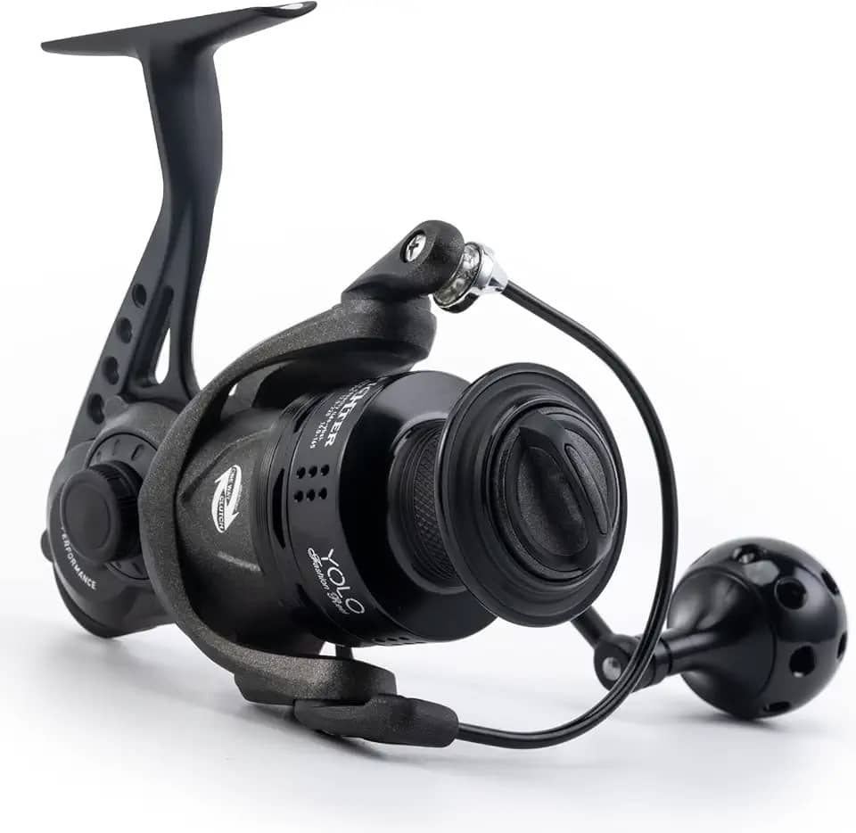 Goture Molinete giratório, rolamentos de esferas de aço inoxidável para molinete de pesca giratório de água salgada de água doce, moldura de nylon, 5.2:1 com relação de engrenagem bobina de pesca