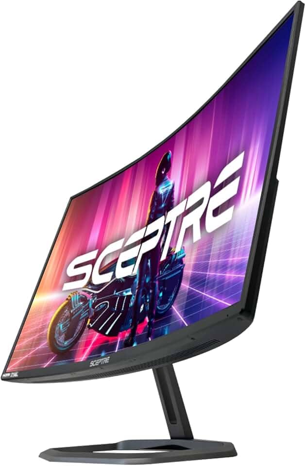 Sceptre Novo monitor curvo para jogos de 81.3 cm até 240+Hz 1ms 99% sRGB AMD FreeSync Premium Build-in Speakers, HDMI Displayport Machine Preto (Série C325B-FWD240)