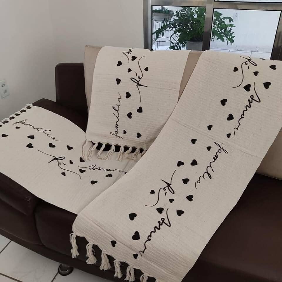 Tapete Para Cozinha Jogo Kit Conjunto Passadeira Com 3 Peças Estampado Desenho Geometrico Frases Algodão Decoração Casa Tear