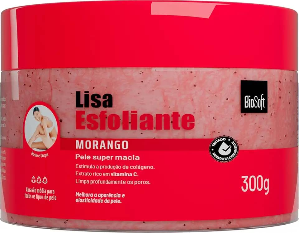 Soft Hair - Esfoliante Corporal Soft Hair Biosoft Lisa 300G Morango