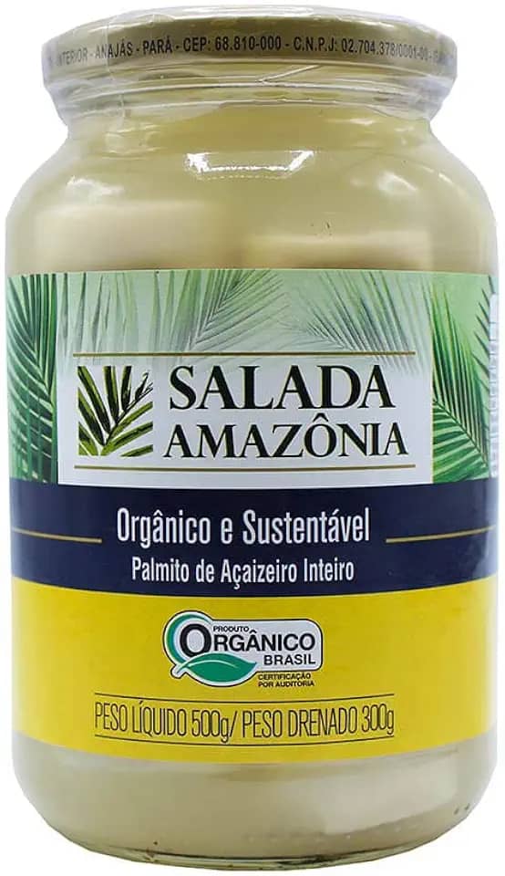 Palmito de Açaí Inteiro Salada Amazônia Orgânico 300g