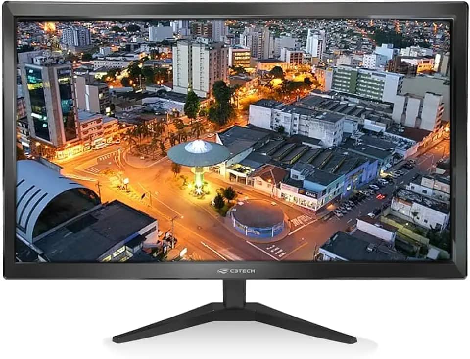 C3Tech Monitor LED 24 Polegadas MR-240 anti-reflexo, funções para reduzir luz azul, conectores de entrada HDMI e VGA, slot Kensington, montagem padrao VESA 24', Tela IPS