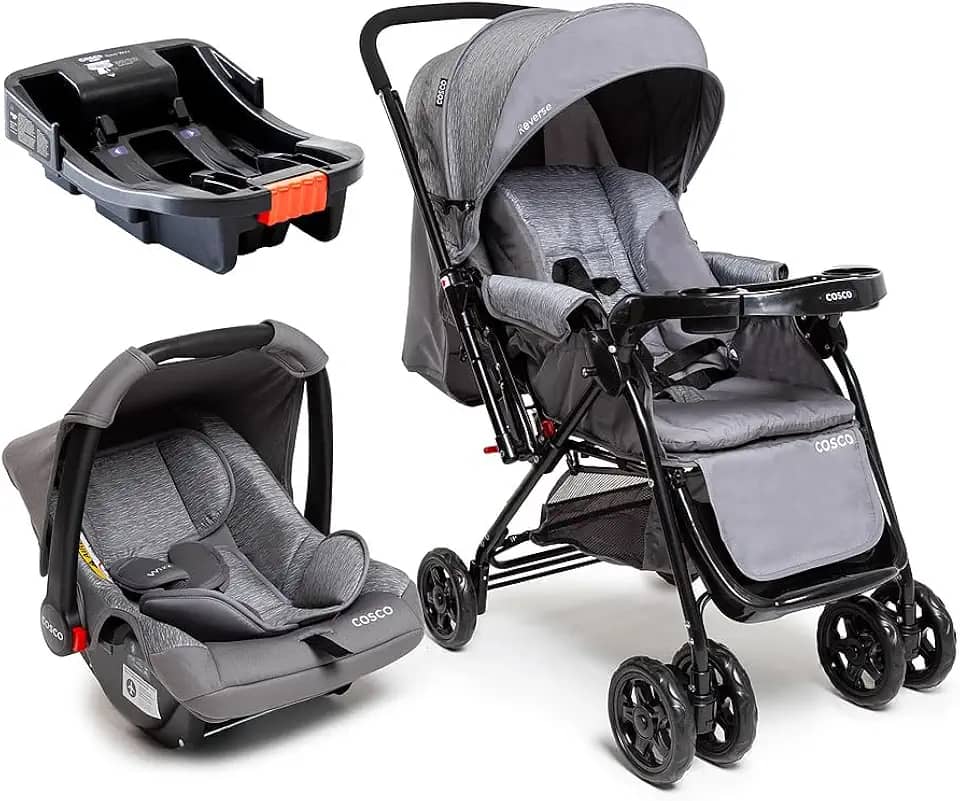 Travel System Cosco Kids, Reverse Trio, Cinza Rajado