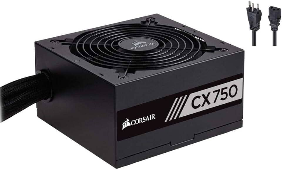 Fonte Corsair 750W 80 Plus Bronze Cx750 - Cp-9020123-Br, PRETO