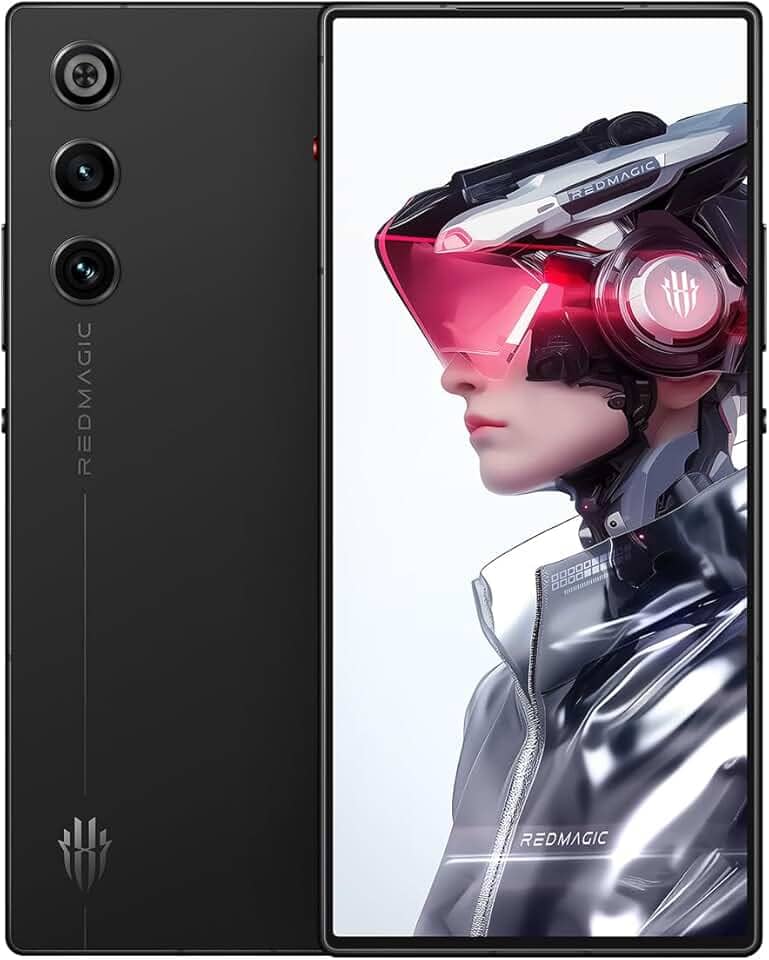 REDMAGIC 10 Air 120Hz Telefone para jogos, 5G Android Smartphone, 12GB RAM+256GB ROM, Snapdragon 8 Gen 3, 6.8" AMOLED Tela cheia, FHD+, 50MP Câmera, Dual-Sim, Celular desbloqueado Preto