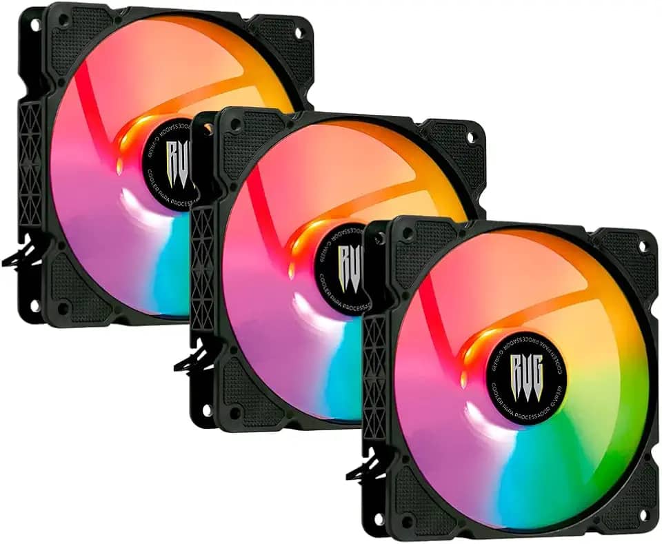 Kit Cooler Fan Revenger para Gabinete PC Gamer, 120mm, RGB, 3 Ventoinhas, 1500rpm, 38 CFM, Silencioso