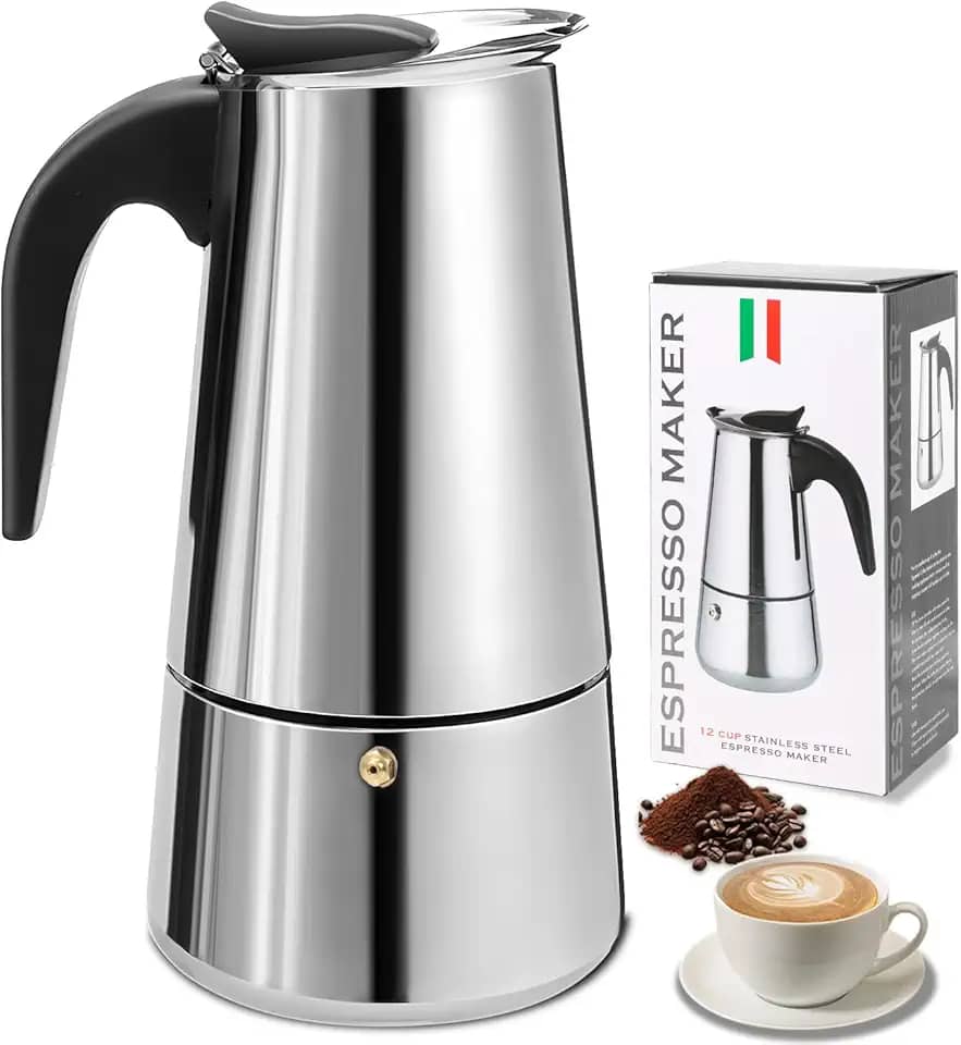 600ml Cafeteira Italiana Inox, Cafeteira Italiana 12 Xicaras, Moka, Cafeteira Moka