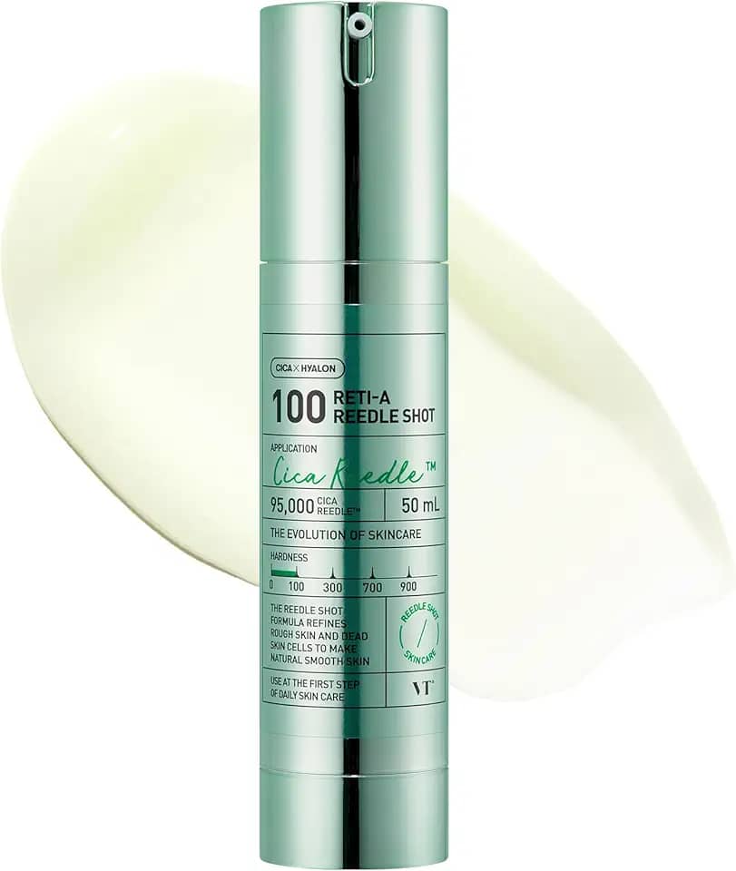 VT COSMETICS Reti-A Reedle Shot 100, Sérum De Microagulhamento Com Retinol (Vitamina A), Exossomo Reparador, Ideal Para Iniciantes Em Retinol, Pele De Vidro, Intensificador De Pele Coreano 50 Ml