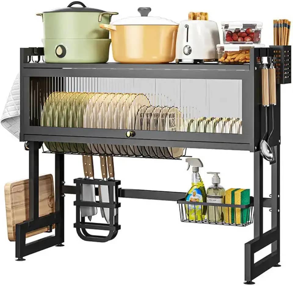 Escorredor De Louça Cozinha Suspensa Modula Autosustentavel Pia Rack Organizador De Pratos Estante LucTec (85 centímetros)