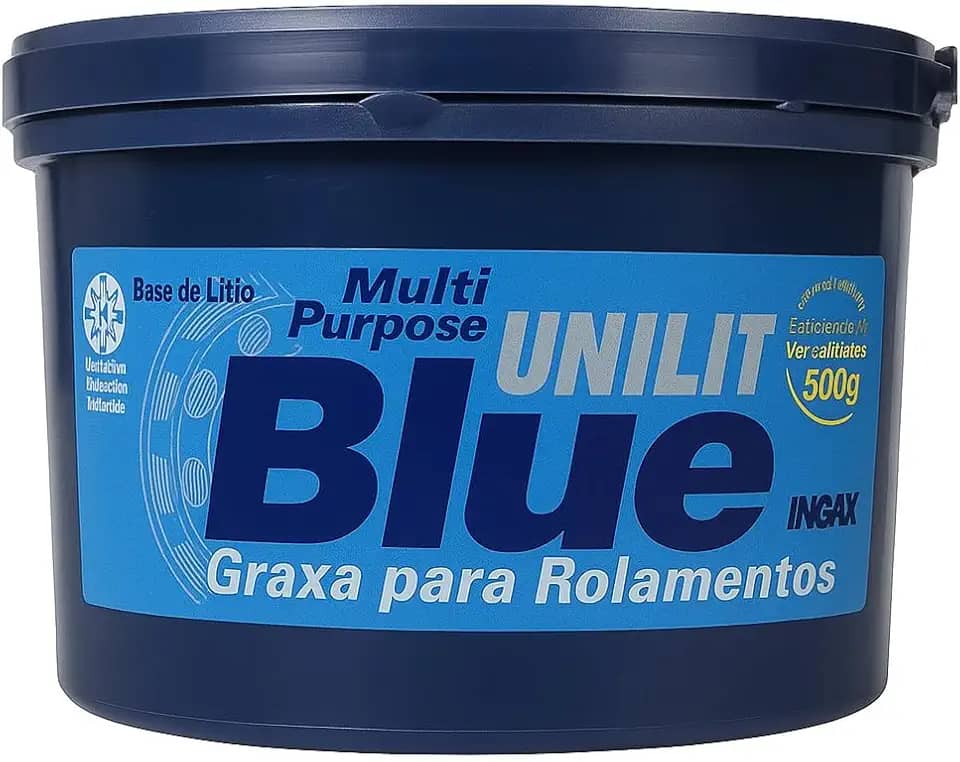 Graxa Azul Unilit, Lubrificante Multiuso 500g, Alta Performance para Rolamentos e Cubos de Roda, Resistente à Água, 120°C
