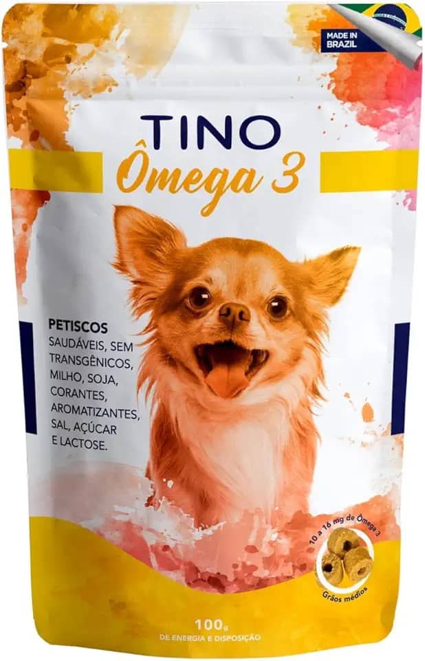 Petiscos Saudáveis De Omega 3 Para Cachorro Cães Caes Reduz Coceira Queda De Pelo Tino 100 gr